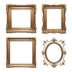 Picture frames isolated on transparent background