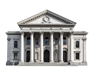Fototapeta premium Elegant Neoclassical Financial Institution Building with Rich Detailing – PNG