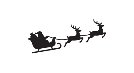 Santa Claus with reindeer and sleigh silhouette vector illustration © SB