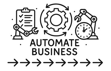 Obraz premium Automation icons: streamlining business processes with technology