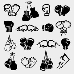 Boxing icon set. Collection element boxing. Vector