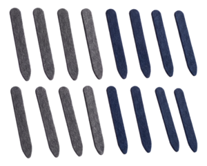 Felt collar stays for formal shirts.