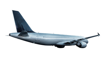 Modern Passenger airplane flying isolated