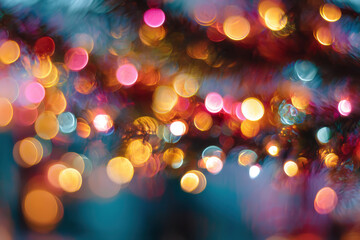 Blurred christmas lights festive bokeh colorful background glowing holiday mood warm abstract blurred christmas lights
