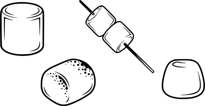 set of marshmallow icon vector illustration isolated on white background
