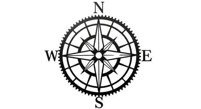 Compass Rose Navigation Directional Guidance for Business Travel and Exploration Adventure