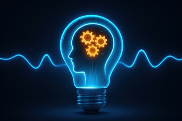 Mind's Illuminated: An imaginative illustration portrays the essence of innovation, spotlighting the confluence of ideas within the framework of a human intellect.