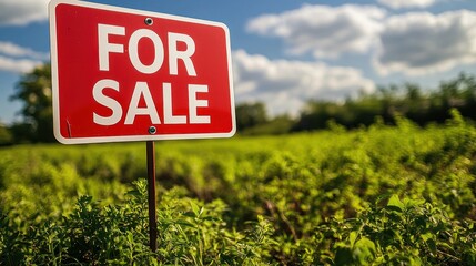 For sale sign on land property