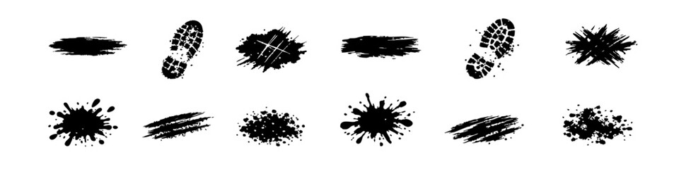 Stain vector. Dirt vector set