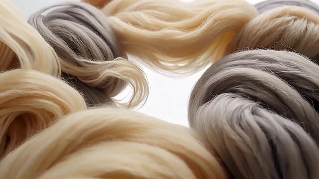 Colorful Hair Ring Frames Showcasing Circular Hair Textures.