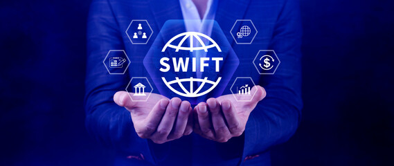 SWIFT. Society for Worldwide Interbank Financial Telecommunications, online payment and financial...