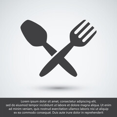 Crossed Spoon and Fork Icon Classic Restaurant and Dining Logo Symbol for Menu Design