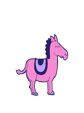 stretching up animation of cartoon donkey