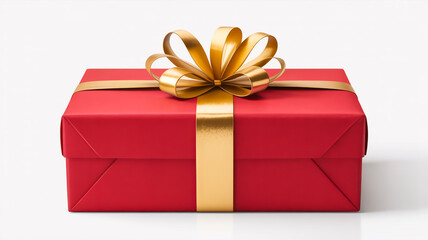 Obraz premium A high-quality product photograph of a wrapped gift box against a white backgroun