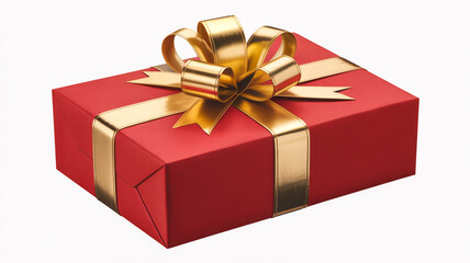 Obraz premium A high-quality product photograph of a wrapped gift box against a white backgroun
