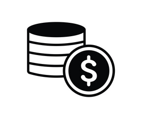 Coins stack Money vector. financial growth vector, money savings illustration, investment symbol.