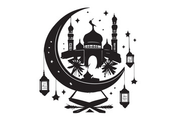 Hand drawn ramadan kareem illustration