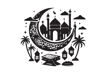 Hand drawn ramadan kareem illustration
