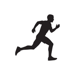 Runner silhouette icon vector flat design