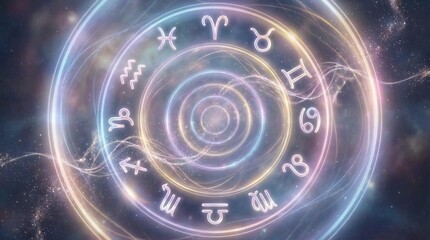 Obraz premium Twelve Zodiac Signs Astrology with Constellations, Symbols 