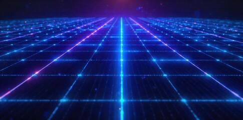 Futuristic technology background with glowing lines and dots. 3d rendering Generative AI Futuristic technology background with