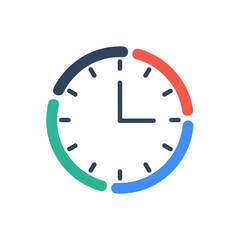 Modern colorful clock icon with sleek design