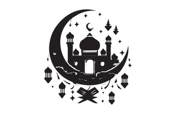 Hand drawn ramadan kareem illustration