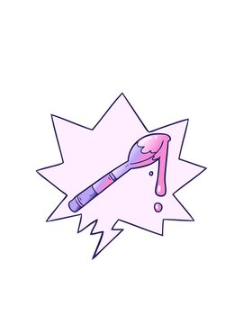 blinking radial lines animation of cartoon spoonful of honey with speech bubble in smooth gradient style