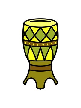 changing color animation of traditional brazilian surdo carnival drum