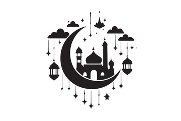 Hand drawn ramadan kareem illustration