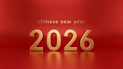 Celebrating the Chinese New Year for the Year 2026 with Festive Red Theme