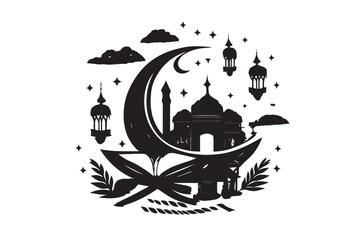 Hand drawn ramadan kareem illustration