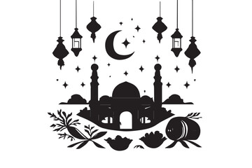 Hand drawn ramadan kareem illustration