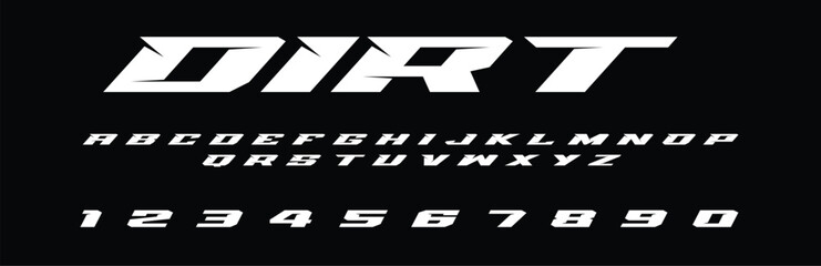 Dirt Lettering Font Vector Grunge Rough Typeface Design for Off Road Racing T Shirts Stickers Logos Extreme Sports Graphics Mud Trail Adventure and Outdoor Projects   © Hasan