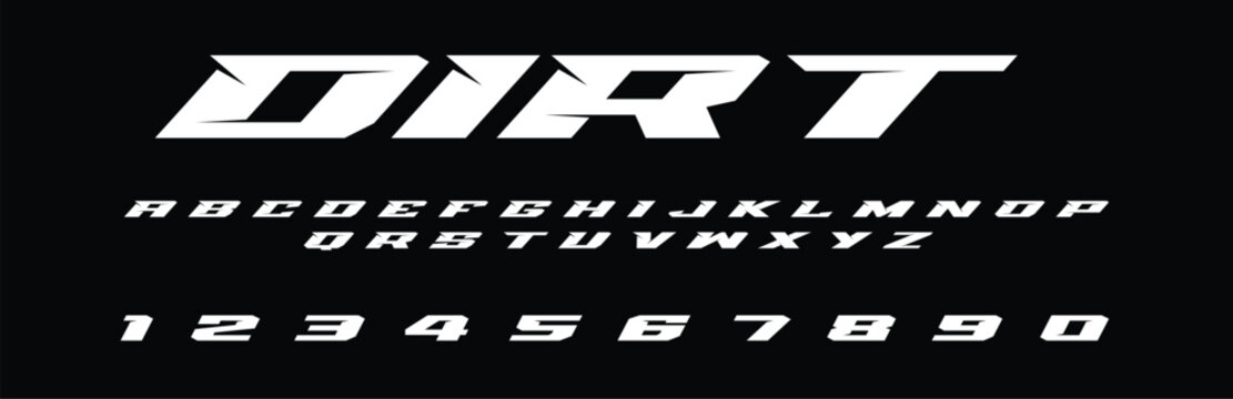 Dirt Lettering Font Vector Grunge Rough Typeface Design for Off Road Racing T Shirts Stickers Logos Extreme Sports Graphics Mud Trail Adventure and Outdoor Projects	
