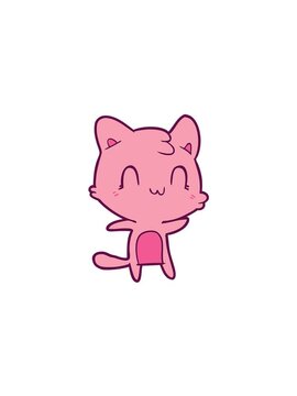 pressure popping animation of cartoon happy cat design