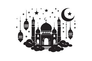 Hand drawn ramadan kareem illustration