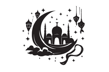 Hand drawn ramadan kareem illustration