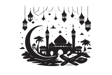 Hand drawn ramadan kareem illustration