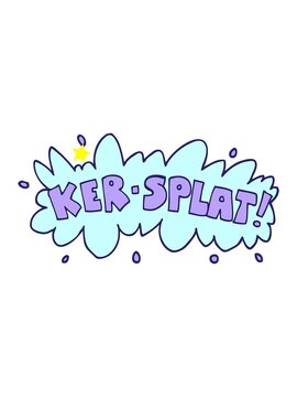 twinkling stars effect animation of cartoon doodle words ker splat