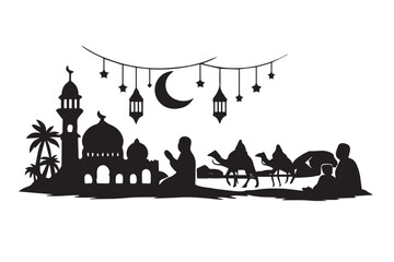 Hand drawn ramadan kareem illustration