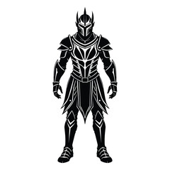 Fototapeta premium Fantasy Armored Knight Silhouette Facing Forward