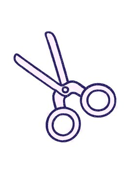 jiggle motion animation of Scissors Chalk Drawing