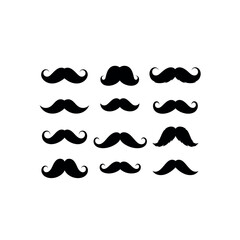 Vintage Mustache Silhouette Vector Collection for Barbershop and Hipster Style