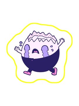 radioactive glowing animation of humpty dumpty cartoon