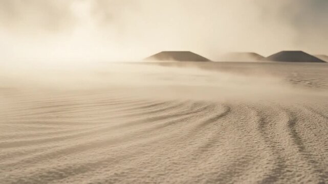 Sand dunes in desert with windy weather