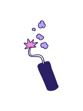 jiggle and pause animation of hand drawn cartoon doodle of a lit dynamite stick