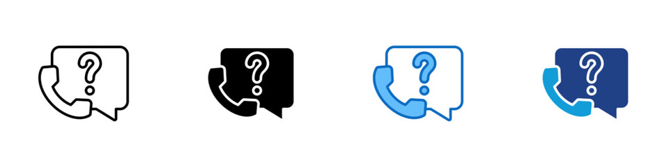 Support Inquiry Multiple Style Icon Design Vector - Customer question symbol representing help requests, user inquiries, and service communication