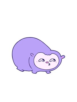 blinking radial lines animation of cartoon of a wombat