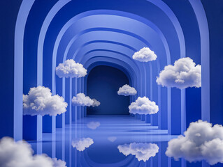 blue hall and cloud